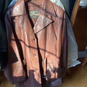 Brown leather jacket